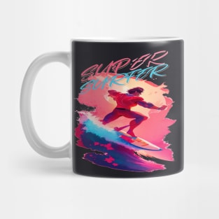 Super Surfer, Hello Summer Funny Surfer Riding Surf Surfing Lover Gifts Mug